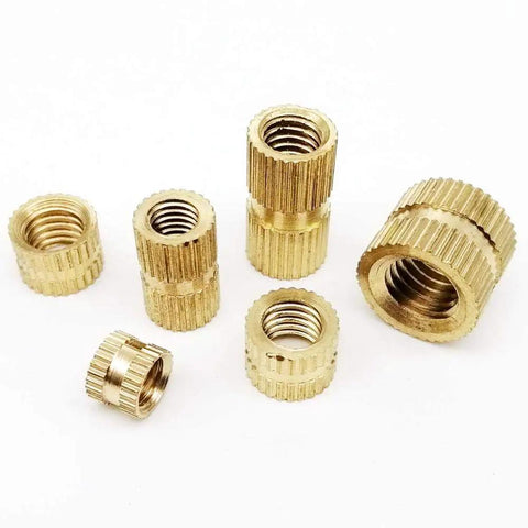 Hot 25 Pack Solid Brass Metric Thread Insert Nuts With Knurling For M2, M2.5, M3, M4, M5, M6, M8 And M10 Injection Molding Projects, various sizes