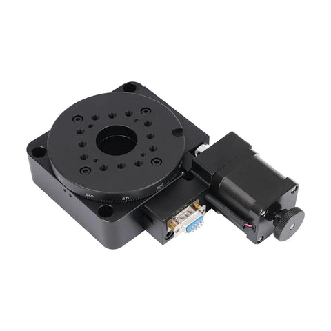 100mm Electric Rotary Stage Pro Grade Motorized Rotation Platform With Stepper Motor And Worm Gear, 45kg Load For Automation