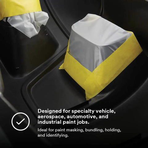 Pro Grade Industrial Masking Tape Bright Yellow 18 Mm By 55 M High Performance Holding for automotive paint masking