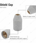 80A Standoff Tip And 9-8215 Electrode Kit For SL60 SL100 Plasma Torch Kits, Shield Cap, copper interior view