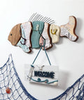 Heavy Duty Wooden Coat Hook Organizer Built Different For Entryway Storage Hella Sturdy Wall Mounted Hat Rack with fish design.