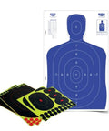 Shoot N C Silhouette Target Kit For All Guns 12 X 18 Practice Targets With Heavy Duty 23 X 35 Cardboard Silhouette 10 Self Adhesive.