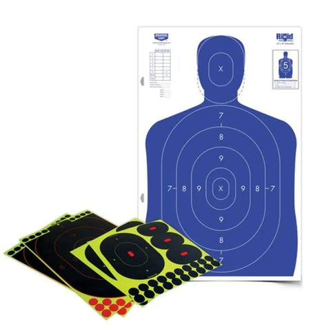 Shoot N C Silhouette Target Kit For All Guns 12 X 18 Practice Targets With Heavy Duty 23 X 35 Cardboard Silhouette 10 Self Adhesive.
