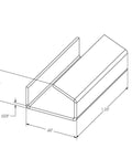 Diagram showing dimensions of One Half Inch Snap On Open Plastic Strapping Seals For Polypropylene And Polyester Straps, Galvanized Steel