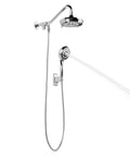 Straight-Up Rain Shower Head With Handheld Spray, 7-Inch Chrome Rainfall Showerhead, 5-Function And 6-Function Hand Sprayer