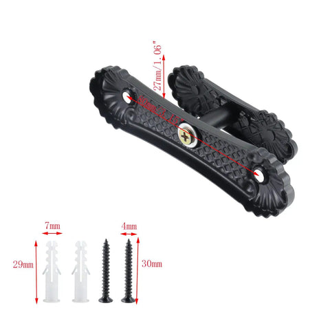 Heavy Duty Black Zinc Alloy Wall Towel Hooks For Bathroom with decorative design and mounting hardware for easy installation.