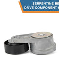 Beefed Up Serpentine Belt Tensioner Pulley Kit With Idler For Dodge Grand Caravan Charger Durango Ram 1500 2500 3500 And Chrysler 200 300 Town And Country 3.6L V6 3 Piece Replacement Kit showing metal tensioner and idler components