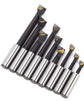 Three Eighths Inch Boring Bar Set Nine Piece HSS Boring Cutter Head Kit For CNC Milling And Lathe Work F1 Type Tools With Carbide Tips