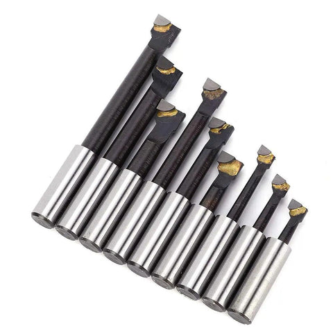 Three Eighths Inch Boring Bar Set Nine Piece HSS Boring Cutter Head Kit For CNC Milling And Lathe Work F1 Type Tools With Carbide Tips