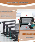 Adjustable height server rack base stand built rock solid on cold rolled steel for no sweat raised floor riser setup. 