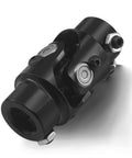 Three Quarter Inch Thirty Spline By Three Quarter Inch Double D Black Heavy Duty Steering Universal Joint Shaft, close-up view