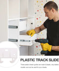 Person installing White Plastic Drawer Track Guides and Slides Replacement Kit 10 Pcs Easy Install Smooth Drawer Runners