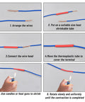 Step-by-step guide for 328 Piece Heat Shrink Tube Kit For Wiring And Cable Insulation, Assorted Sizes And Colors, DIY Friendly And Easy To Use With 2 To 1 Shrink Ratio application.