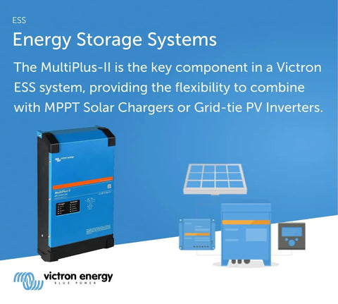 MultiPlus-II Pure Sine Wave Inverter Charger For 35 Amp Battery, 120V, 3000VA shown in Victron Energy storage system setup