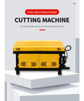 Heavy Duty Hydraulic Rebar Straightening And Cutting Machine 4-14mm Steel Bar Processor For Construction Sites with yellow cabinet.