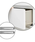 Two Pack Stainless Steel Drawer Slides, Bottom Mounted Concealed Under-Drawer Guides, Heavy Duty, Smooth Glide, Durable Cabinet Hardware, No Exposed Rails, Easy Install, Professional Grade installed under white drawer