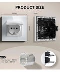 Top Shelf EU Standard Electrical Wall Sockets with Waterproof Covers 5 Pack dimensions 86mm x 86mm x 10mm, 16 Amp for bathrooms