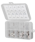 120 Pcs E Clip Retaining Ring Set In 304 Stainless Steel Heavy Duty Assortment With 10 Sizes M1.5 To M10 displayed in storage box