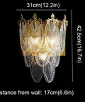 Top Shelf Modern Copper Wall Sconce With Super Soft Glass Shade Rust Proof Heavy Duty Lighting For Cozy Living Room Bedroom Setup Easy Hang Solid Decor Piece, 31cm x 42.5cm size