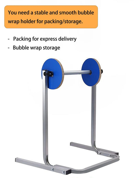 Heavy Duty Bubble Wrap Dispenser Stand With Reinforced Galvanized Steel Roll Holder for efficient packing/storage.