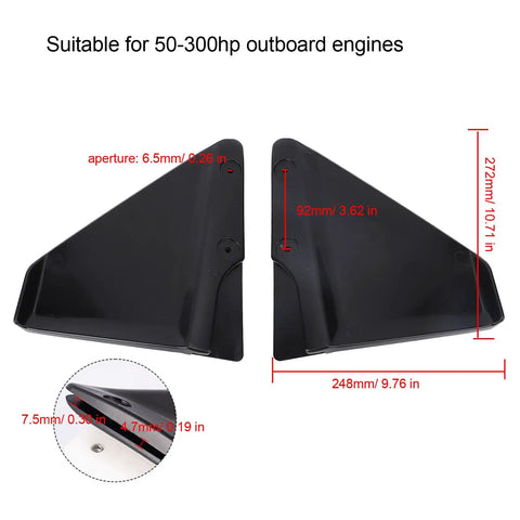 Outboard Hydrofoil Stabilizer For 50 To 300 HP Motors Reduces Drag And Fuel Savings Eliminates Bow Rise Durable PP Material