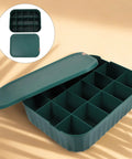 Slick Multi Compartment Heavy Duty Plastic Drawer Storage Container With Secure Top Versatile Undies And Socks Organizer Space Savvy Closet Bin Rack System with divided sections.