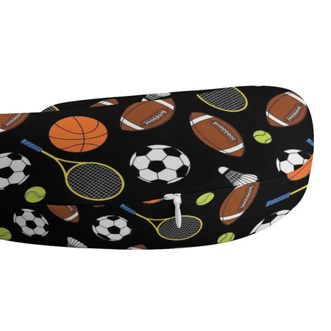 Women Memory Foam U Shaped Neck Pillow For On The Go Comfort Portable Travel Pillow sports pattern zippered cover