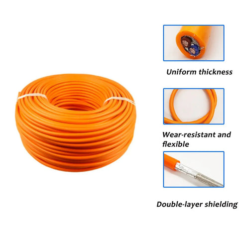 Heavy Duty 30 Ft EV Charging Wire Silicone Multi Core Cable High Voltage Shielded Tinned Copper for Electric Rides, displayed coiled.