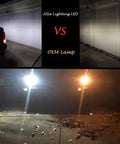 Comparison of 912 921 LED Bulbs For Back Up Lights 6000K Xenon White CAN BUS 4014 30 SMD 5.5W with OEM lamp brightness
