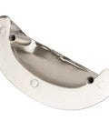 Baroque Scroll Work Brushed Nickel Cup Pull For Cabinets And Drawers, 2-1/2 Inch Centers, showing back and attachment points