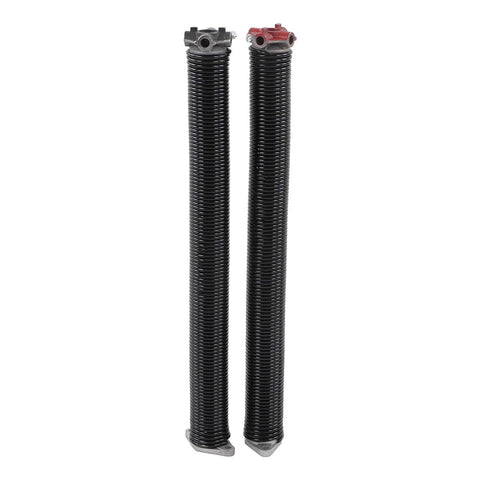 Upgrade Your Garage Door With This Tough Blaihild Torsion Spring Kit, Includes Two Heavy Duty Steel Rods And Safety Gloves For Easy DIY Repair Fixing Loose Doors Fast No Pros Needed. Two black torsion springs with metal cones for garage door repair