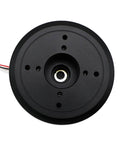 Front view of Workhorse High Torque Low Speed Flat Motor With Brushless DC Drive And Encoder Based Turntable Servo in black