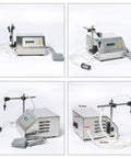 Commercial Grade Digital Liquid Filling Machine And Precision Bottle Pump With Sharp Digital Readout For Beverages And Water 5Ml To 3500Ml Range shown from multiple angles with tubing attached.