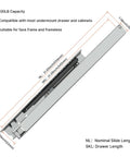 Soft Close Undermount Drawer Slides 22 Inch Concealed 2 Pairs Bottom Mount Full Extension Hidden Drawer Hardware For Kitchen