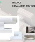 French Door Refrigerator Hinge Replacement Compatible With 3553821 AP5620627 PS4145262 EAP4145262 No Fuss Install Plastic Pivot Hinge For Smooth Opening And Closing, showing installation position with close-up of plastic hinge.