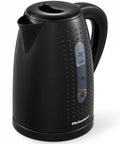 1.7L Electric Kettle With No Fuss Fast Boil BPA Free Auto Shutoff Boil Dry Protection 360 Degree Swivel Cordless Base Black Finish