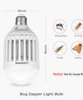 3-inch x 6-inch 2-Pack Bug Zapper Light Bulb 2-In-1 Indoor Mosquito Zapper Gnat Trap Electric Fly Insect Killer, diagram with insect types
