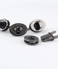 Top Shelf Black Twist Lock Clasps For Leather Bags And Diaries Heavy Duty Zinc Alloy Oval Turn Buttons, set of 5, smooth action.