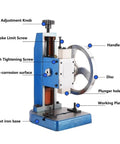 Premium Desktop Manual Arbor Press With Heavy Duty Cast Iron Frame For Precision Stamping Punching And Bearing Installation labeled parts diagram.