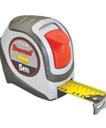 Exact Plus Retractable Metric Pocket Tape Measure with nylon coating and black anodized steel belt clip, 5m length
