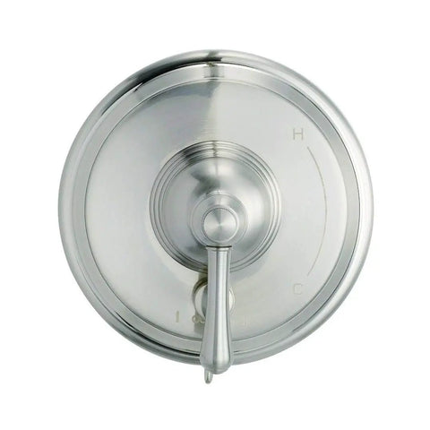 Opulence Valve Trim Kit With Treysta Cartridge For Shower Faucets, brushed nickel finish, front view of pressure balance system