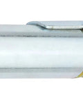 LockNLube grease gun coupler XL, side view, chrome metal body with spring, universal fit for recessed grease fittings