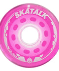 Inline Roller Skate Wheels 62mm 83A Blue 4 Pack For Outdoor And Indoor Use Replacement Blade Wheels With High Performance PU Bearings For A Smooth Dope Ride. Pink detail shown.