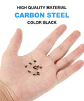 Black zinc plated flat head screws in hand from All In One Laptop Repair Screw Kit 500Pcs for SSD motherboard electronics repair