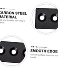 Close-up of carbon steel mending plates from Heavy Duty Track Connecting Brace Set For Barn Door Flat Track Bracket Connector.