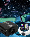 Lit Twinkle And Sound Activated 16W Fiber Optic Starlight Kit For Car And Home showcasing star ceiling and control devices