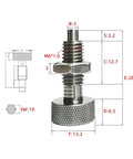 Two Pack M6 Retractable Indexing Plunger Pins With A Sweet Knurled Handle And Heavy Duty Spring Lock Mechanism for industrial use.