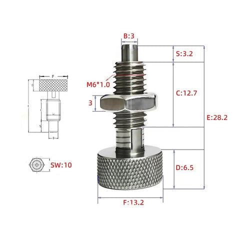 Two Pack M6 Retractable Indexing Plunger Pins With A Sweet Knurled Handle And Heavy Duty Spring Lock Mechanism for industrial use.