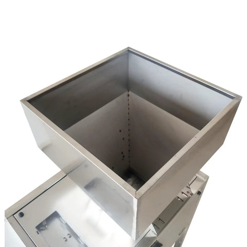 Interior view of stainless steel container for Automatic Stainless Steel Powder Filling Machine Fits Coffee Beans Tea Seeds Nuts And Rice.