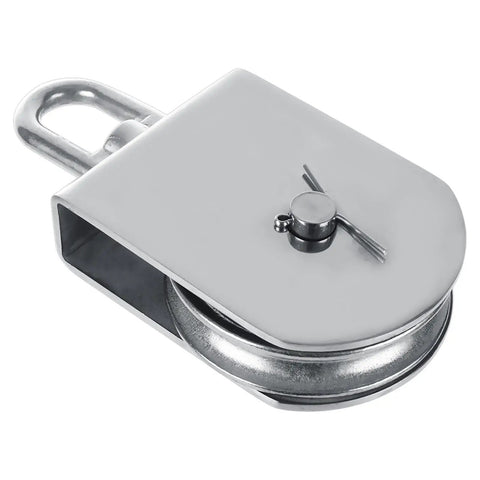 Heavy Duty Single Pulley Block With Swivel For Lifting Ropes 3300 Lbs Capacity Stainless Steel Roller Pulley Block For Hoisting